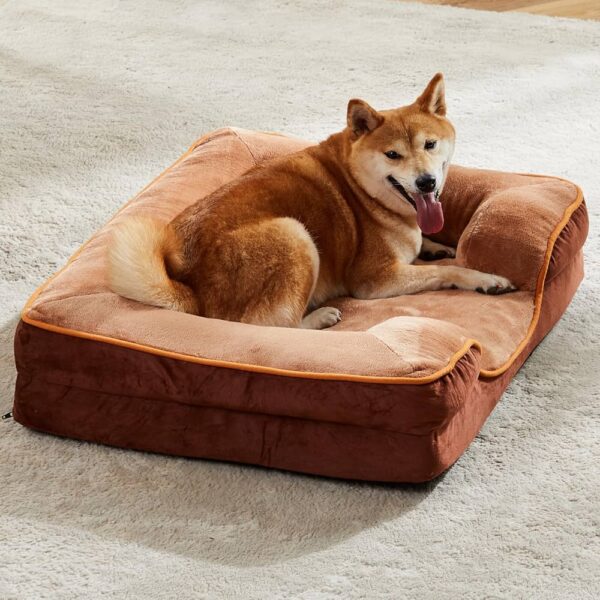 Rose Vintage Orthopedic Dog Couch Bed | Stylish Comfort for Your Pet